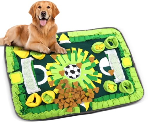 WAVATA 12 VERSTECKE Schnüffelteppich für Hunde Klein & Groß,Schnüffelteppich Hund & Schnüffelteppich Katze,Trainingsmatte für Haustier Hunde Katzen,Futtermatte（Fußballplatz grün）