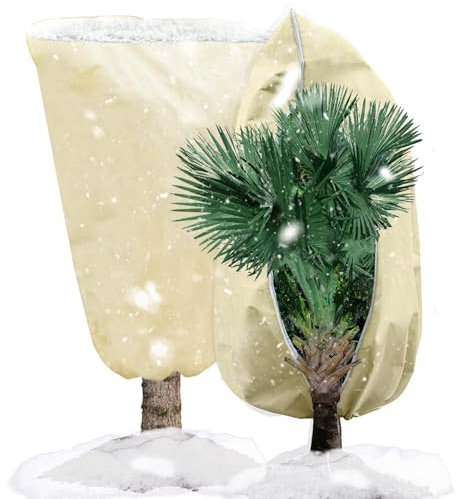 Gutepa Winterschutz für Pflanzen, 120x180cm Frostschutz Pflanzen Abdeckung, Pflanzenschutz Winter Außen für Kübelpflanzen, Olivenbaum, Palmen mit Reißverschluss, Wiederverwendbar Pflanzenschutz