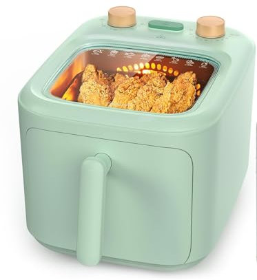 TOKIT Air Fryer, 5QT Compact with Online Recipes,8-in-1 Functions for Air Fry,Roast,Reheat,Dehydrate,Bake,Broil & More,360°Air Crispy Tech with 450℉ Max Temp,Nonstick Basket Dishwasher Safe