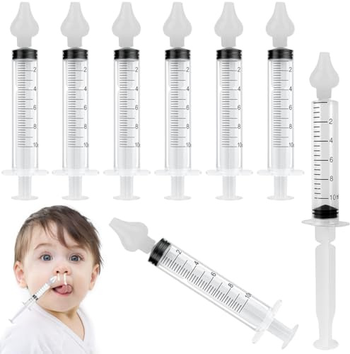 JEYORZY 8 pcs Siringa per Lavaggi Nasali Bambini, Irrigatore Nasale, Olive Nasali per Lavaggi Neonato, Portatile Lavaggio Nasale Neonato con Punta in Silicone Morbido, Riutilizzabile Irrigatore Nasale