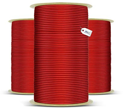 DQ-PP Corda in gomma rossa – 5mm – 10m – Corda elastica espandibile in gomma, corda elastica, corda di tensione, corda per teloni, gomma elastica