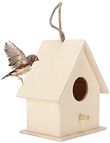 Casa de pájaros, 2 Piezas pequeñas nidos de Madera Caja Casas de pájaros al Aire Libre Patio de jardín Decorativo