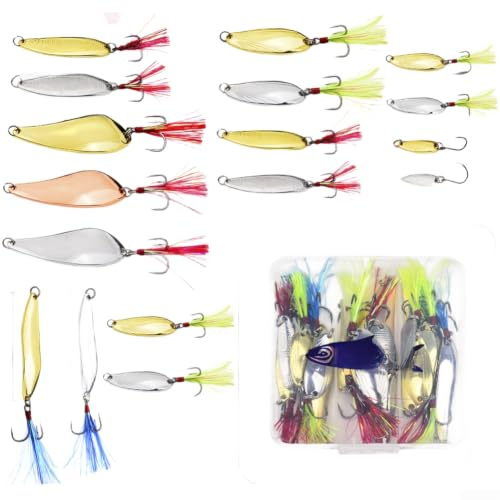 Sinking Zinc Alloy Spinner Lures 9pcs Feather Hooks(17)