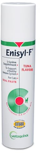 Vetoquinol Enisyl-F Oral Paste: L-Lysine Supplement for Cats - Tuna Flavor, 3.5oz (100mL) Pump