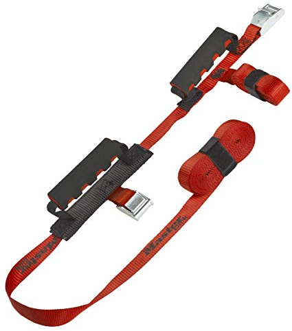 Master Lock 3126EURDAT 2 Sangles avec Boucle et Poignée de Portage, Rouge, 2,50m x 25mm + 5,5m x 25mm Sangles