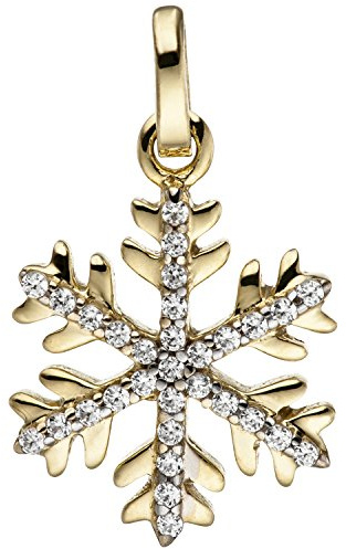 Jobo Damen-Anhänger Schneeflocke aus 8 Karat 333 Gold mit Zirkonia