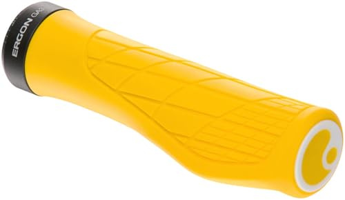 Ergon – GA3 Fahrradgriff | Ergonomisch mit Mini-Wing | MTB, All Mountain, Trail | Regular | Small | Yellow Mellow
