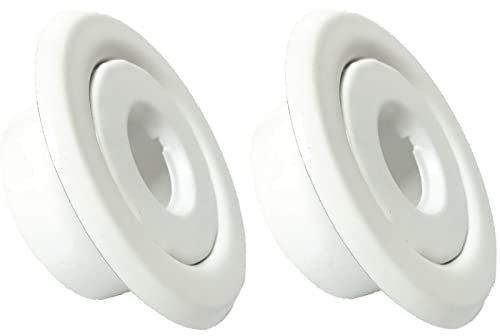 Happy Tree (2 Pack) 1/2 IPS Fire Sprinkler Head Escutcheon Plate 3/4 Adjustment Range Recessed Two Piece Rosette Cover Trim Ring White