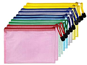 COWORK-UP 10 Stücke Dokumententasche B6, Kunststoff Datei Taschen mit Reißverschluss für Datei, Papier, Dokumente, Kosmetika, Hausaufgaben und Reisezubehör