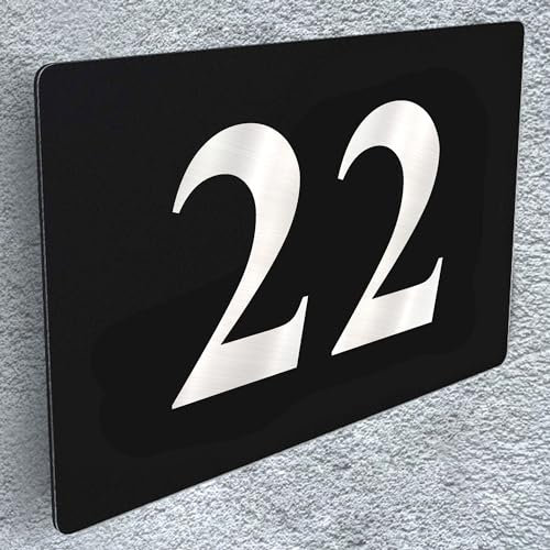 House Name Plaques Personalised Signs for Outside Black Aluminium Door Sign Custom House Number Plaque Door Number Plaque for Gate (Number)
