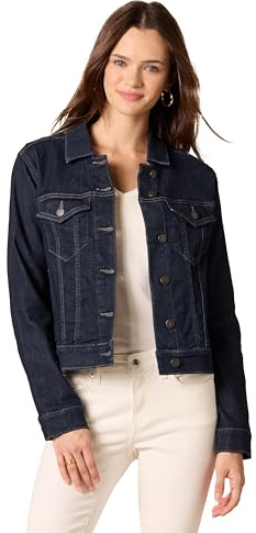 Amazon Essentials Chaqueta Vaquera de Corte Estándar (Disponible en Talla Grande) Mujer, Enjuague Claro, L