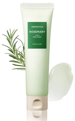 AROMATICA Rosemary 3-in-1 Hair Treatment – Nourishing & Moisturizing Hair Mask with Rosemary & Betaine, Cream Adds Shine & Softness, Deep Conditioner for Dry & Damaged Hair, Korean Hair Care 5.4 fl.oz
