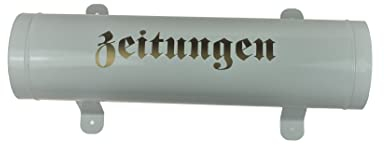 Weiß Zeitungsrolle Zeitungsbox Zeitungsfach Retro-Schriftzug Wetterbeständig PD