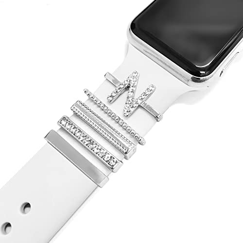 Boucles d'anneau décoratives en acier inoxydable Bijoux Accessoire de bracelet de montre Compatible avec Apple Watch Bracelets en Charms pour Galaxy Watch Band Fit for All Watch Bands Letter N