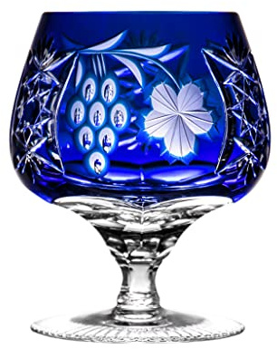 Ajka Marsala - Bicchiere da brandy in vetro cognac, colore: blu cobalto