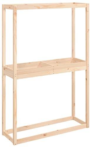 vidaXL Reifenregal, Regal für Werkstatt Garage Lagerhalle, Werkstattregal mit viel Stauraum, Garagenregal Reifenständer, Massivholz Kiefer