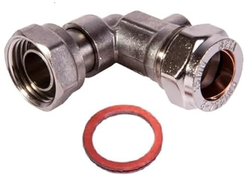 hep® 15mm Service Valve Elbow 1/2 Inc. Washer Chrome Angle Isolation Valve