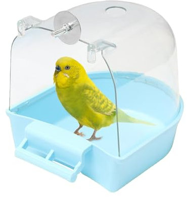 Baignoire pour oiseaux - Pour cage - Baignoire à oiseaux - Boîte de pour perroquet - Accessoire pour petits oiseaux, canaris, perruches, perroquets, crêpes