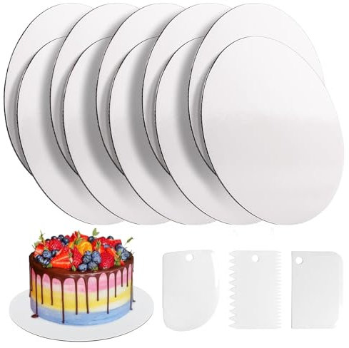 Cake Board Tortenunterlage Cakeboard Rund 3mm x 30cm/12inch 10er Wiederverwendbar Torten Unterplatten für Transport Kuchen und Torten Unterplatten Cake Drum