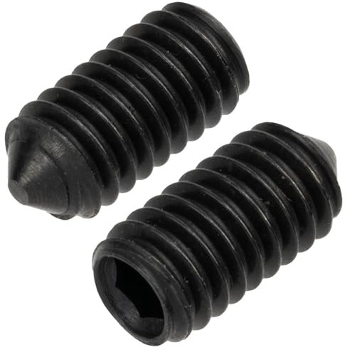 AERZETIX - NV18355 - Set di 12 Viti senza testa M4x8mm con punta conica - impronta cava esagonale HEX2 a 6 lati - in acciaio - colore nero