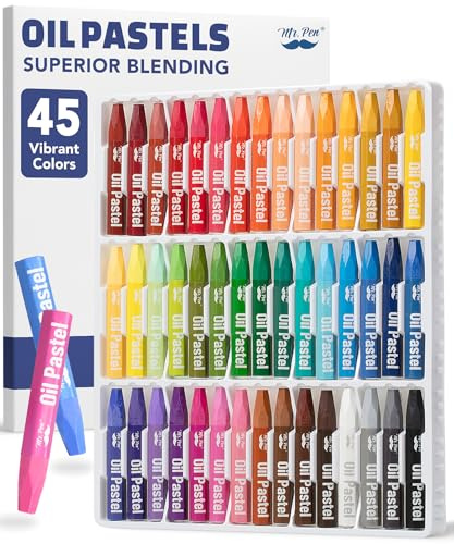 Mr. Pen- Oil Pastels for Artists, 45 Pack, Assorted Colors, Hexagonal Oil Pastels for Kids, Beginners, Students
