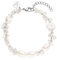 Purelei® Crystal Wave Armband Damen – Mit echten Keshi-Perlen & Bergkristall – Edelstahl 18K vergoldet/silber – Verstellbar 16–19 cm – Sommerliches Statement mit spiritueller Bedeutung (Silver)