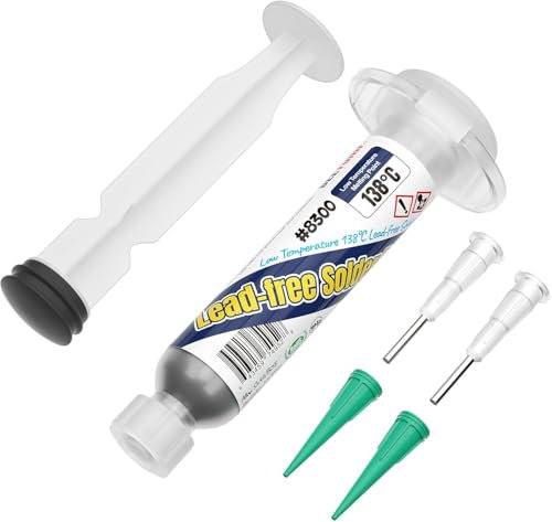 Pate à Souder Sans Plomb Sn42 Bi58, Flux à Basse Température 138°C, Pâte à Souder pour BGA, SMT, LED, et Rework, Tube de 20 g