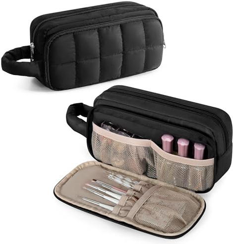 Luxja Étui de Rangement pour Vernis à Ongles pour 12 à 18 Flacons (15 ML/0,5 FL.oz), Sac pour Vernis à Ongles avec Poches pour Kit de Manucure (Sac Uniquement), Noir