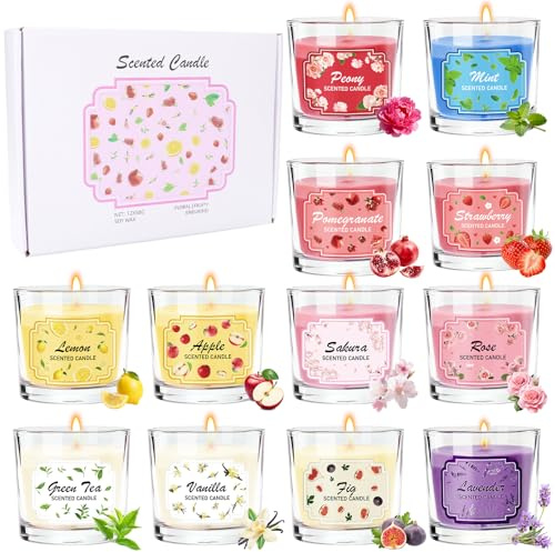 Coffret Cadeau Bougies Parfumées de Noël – Lot de Bougies Aromathérapie à la Cire – Idée Cadeau pour Femme & Homme, Ambiance Cocooning Décoration Maison Hiver (Style 6)