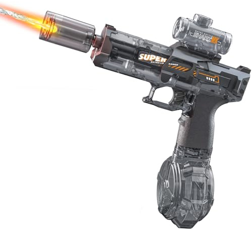 UROINT Pistola De Agua EléCtrica para NiñOs, Pistola Agua Potente De Largo Alcance, Electric Water Gun con Luz Led, Fiesta En La Piscina Juguetes Regalos para Adultos NiñAs (Pistola Negra)
