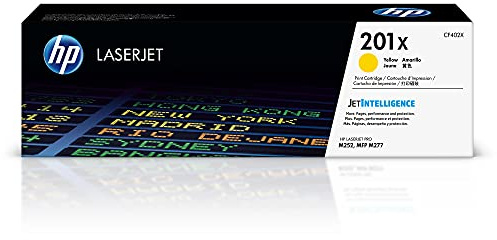 HP 201X Gelb Original Tonerkartusche, Kompatibel mit: HP Color LaserJet Pro M252 Druckerserie; HP Color Laserjet Pro MFP M277 Serie