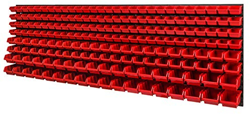 Lagersystem 2304x780mm Stapelboxen Wandregal Sichtlagerkästen Schüttenregal 192 Boxen