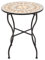 OUTLIV. Mosaik Balkontisch Rund Ø60 cm Eisen Schwarz, wetterfest und stabil, ideal für Terrasse und Balkon, helles Mosaik, Höhe 71 cm