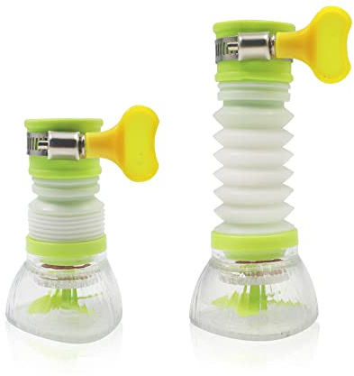 Faucet Water Purifier, Movable Kitchen Tap Head 360 Rotatable Sink Faucet Sprayer, Swivel Water Saving Tap Aerator Diffuser Faucet Nozzle Filter Adapter, Anti-Splash Extender Spout (Green))