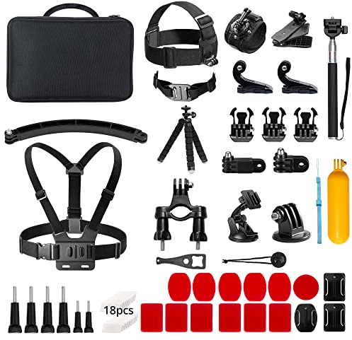 AKASO Cámara Deportiva 60 in 1 Accesorios Kit Compatible con AKASO/GoPro Hero11/Hero10/Hero9/Hero8/Hero7/GoPro Max/Insta360/DJI Osmo Action/ Apexcam/SJCAM/etc Cámara de Acción