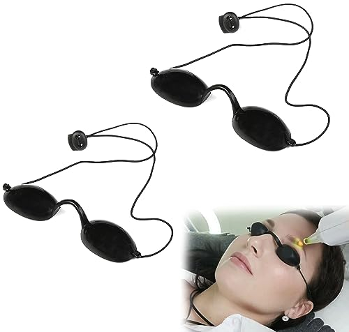 Toulifly Solarium Brille, Laserschutz-brille, LED Schutzbrille, UV Schutzbrille, Schutzbrille, Schönheitsinstrument Augenschutzbrille Bräunungsbrille Augenklappe für UV-Infrarot-LED-Lichttherapie