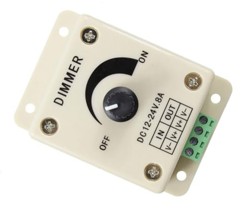 UKCOCO 8a Variateur Led Mural Pwm à Bouton Rotatif Régulateur Intensité Lumière Simple Interrupteur Dimmer Manuel Pour Ajustement Rapide