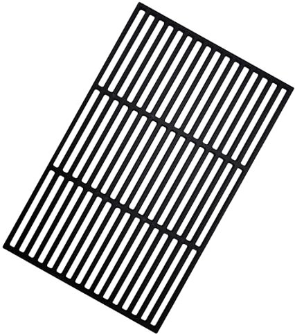 Herrselsam Grille de barbecue en fonte émaillée - 60 x 40 cm - Grille rectangulaire en fonte émaillée - Accessoire pour barbecue, barbecue à gaz, barbecue au charbon de bois et bien d'autres - Pour