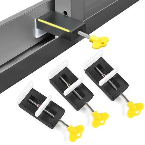 JEAL23 Pack 3 PCS Cierre Ventana Corredera | Cerradura Puerta Corredera de Aluminio | Seguridad Ventanas Niños (NEGRO)