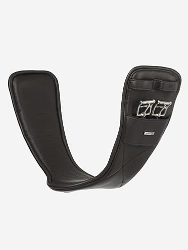 LeMieux Arika Contoured Dressage Girth - Soft Supple Leather - Shaped Around Elbows - D-Ring for Attachments - Brown - 45cm/18