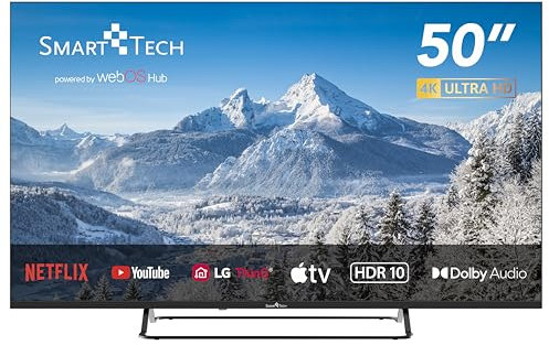 Smart Tech TV LED 4K UHD 50' (127cm) Smart TV Web OS-50UW02V- Molotov, Netflix, Prime Video, Disney+ - 3xHDMI - 2xUSB - MEMC- Dolby Audio