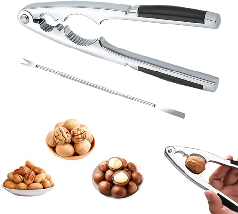 Ayizhiniu Casse Noix, Casse Noisette en Métal, Acier Inoxydable Casse Noisette Apporter Aiguille, Casse Noix avec Poignée Antidérapante, Convient Aux Noix, Châtaignes, Noix