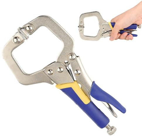 Pinze per legno, morsetto a C bloccabile | Pinze a C, pinze da tavolo per saldatura con apertura regolabile,Morsetto a C in metallo, morsetto di bloccaggio con manico rivestito in gomma per lavoro