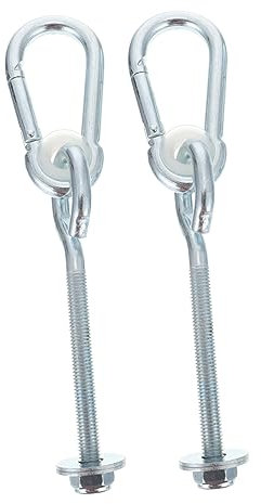 Kisangel 1 Pair Swing Connector Ceiling Hook Anchor Hanger Swivel Hanging Swing Holder Pole Kit Net Swing Outdoor Carabiner Tree Swing Straps Swing Hangers Saucer Silver Galvanized Material