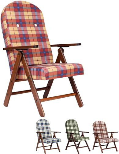 PALUPLUS Poltrona Reclinabile Campania, Misura 60x67x106 cm, Schienale Regolabile in 4 Posizioni, Struttura e Braccioli in Legno di Faggio, Sedia per casa, Portata 110Kg -191C (Bordeaux Scozzese)