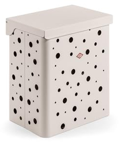 WESCO Duo 1 Laundry Basket Narrow in Matte Sand Made of Powder-Coated Sheet Steel Perforated 2x 32 Litre Plastic Inserts in White Suitable for Cupboard Equipment Dimensions 49.5 x 34.5 x 55.5 cm