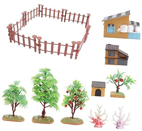 Toddmomy Modèle De Scène De Ferme Maison Miniature Ornement De Bricolage Jouet Éducatif pour Garçon Fille De Jouet De Simulation