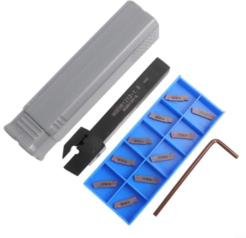MGEHR1212-1.5 CNC Lathe Turning Tool Holder with 10PCS MGMN150-G Carbide Inserts Grooving Cutter Set 12mm Shank Diameter 100mm Length for Metal Processing