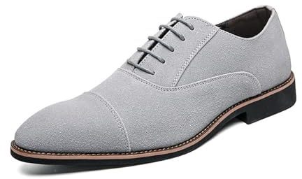 Scarpe Uomo Eleganti Classiche con Lacci Moderne Scarpe da Affari per Uomo per Casual Business, Ufficio & Serata,Grigio,38 EU