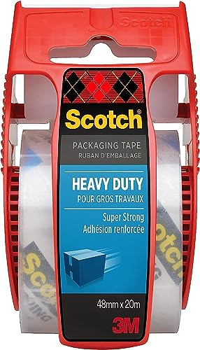 Scotch Verpackungsklebeband Extra Stark im Handabroller, transparent, 48 mm x 20 m, 1 Rolle - gut zum Verschließen von Paketen und Kartons